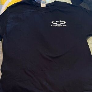 Hanes Black Short Sleeve T-Shirt with White Chevrolet Logo